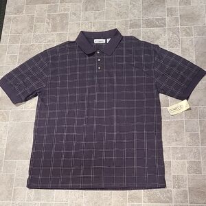 KT Classic Navy Checkered Men's Polo Shirt sz 4X NWT